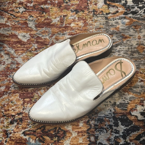 SAM EDELMAN Laddie White Leather Mule studded 8.5 - Picture 4 of 11
